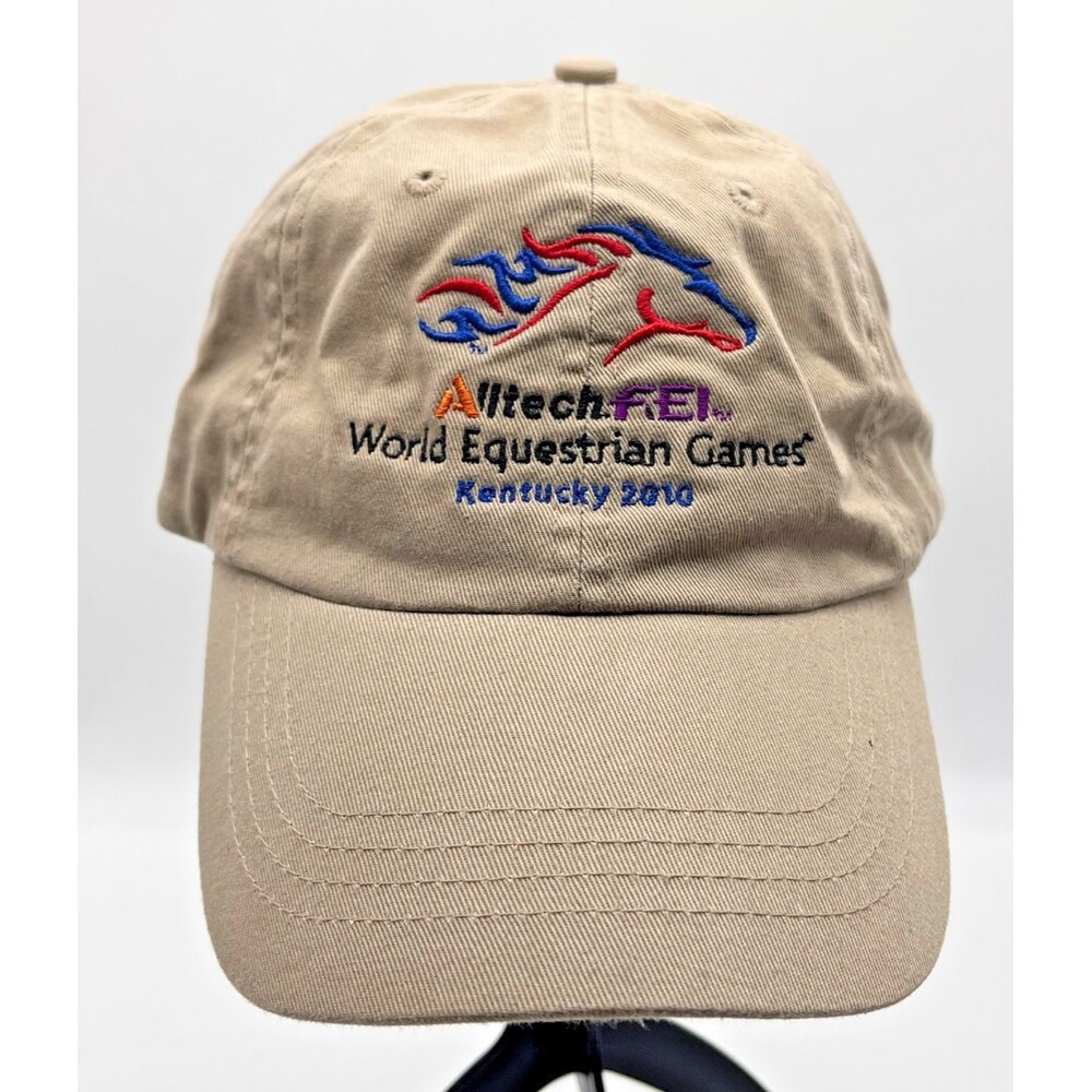 FEI World Equestrian Games WEG 2010 Ball Cap Hat Tan Strapback Equestrian Horse
